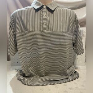 Under Armour Gray & White Striped Heat-gear Polo Shirt